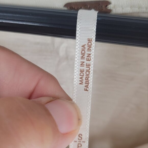 Free People Cream Hooded Lace Detail Women's Boho Top Size Small - Picture 2 of 6